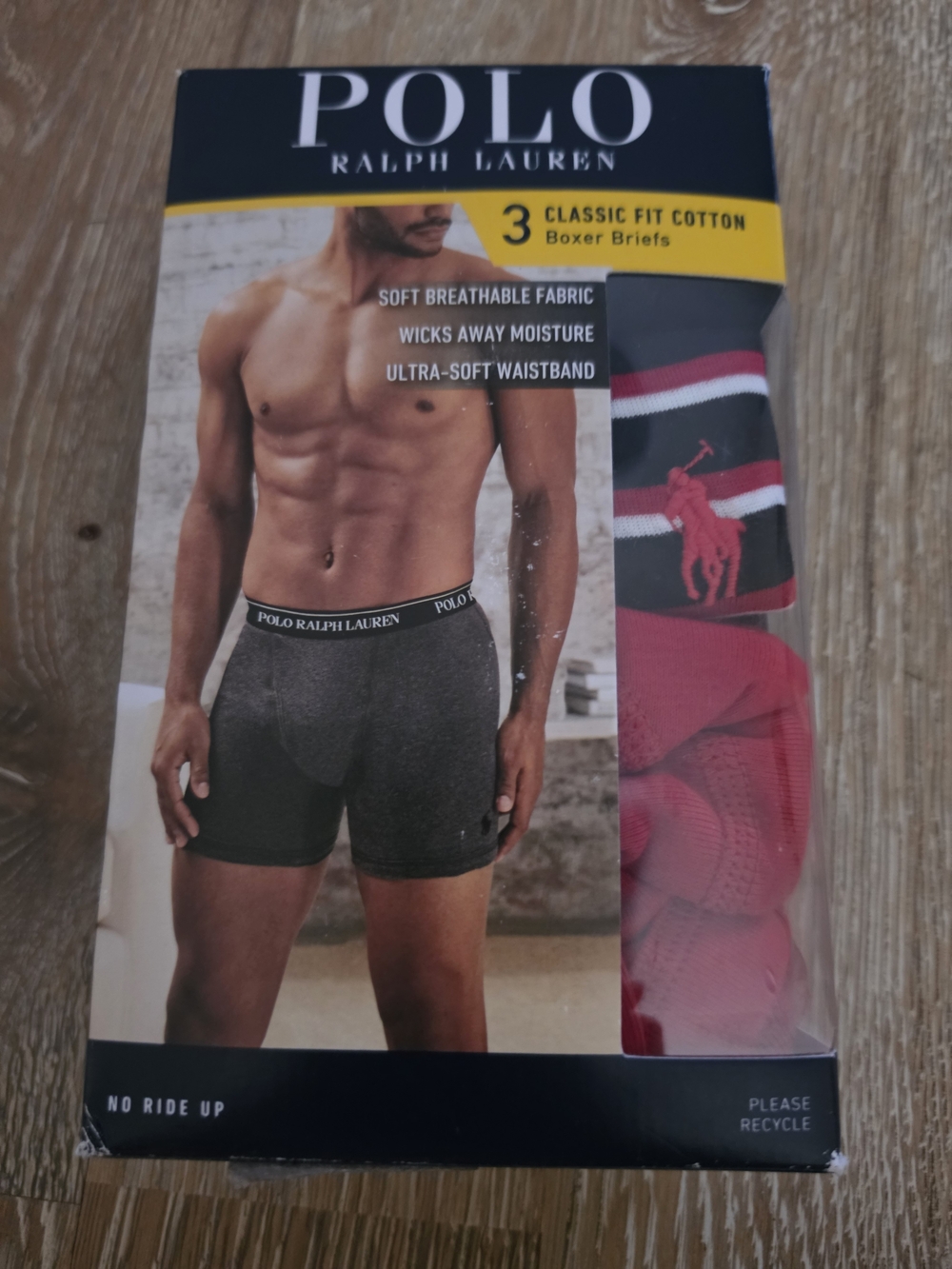 POLO RALPH LAUREN 3 Pack Classic Fit Cotton Boxer Briefs Multicolor With Logo